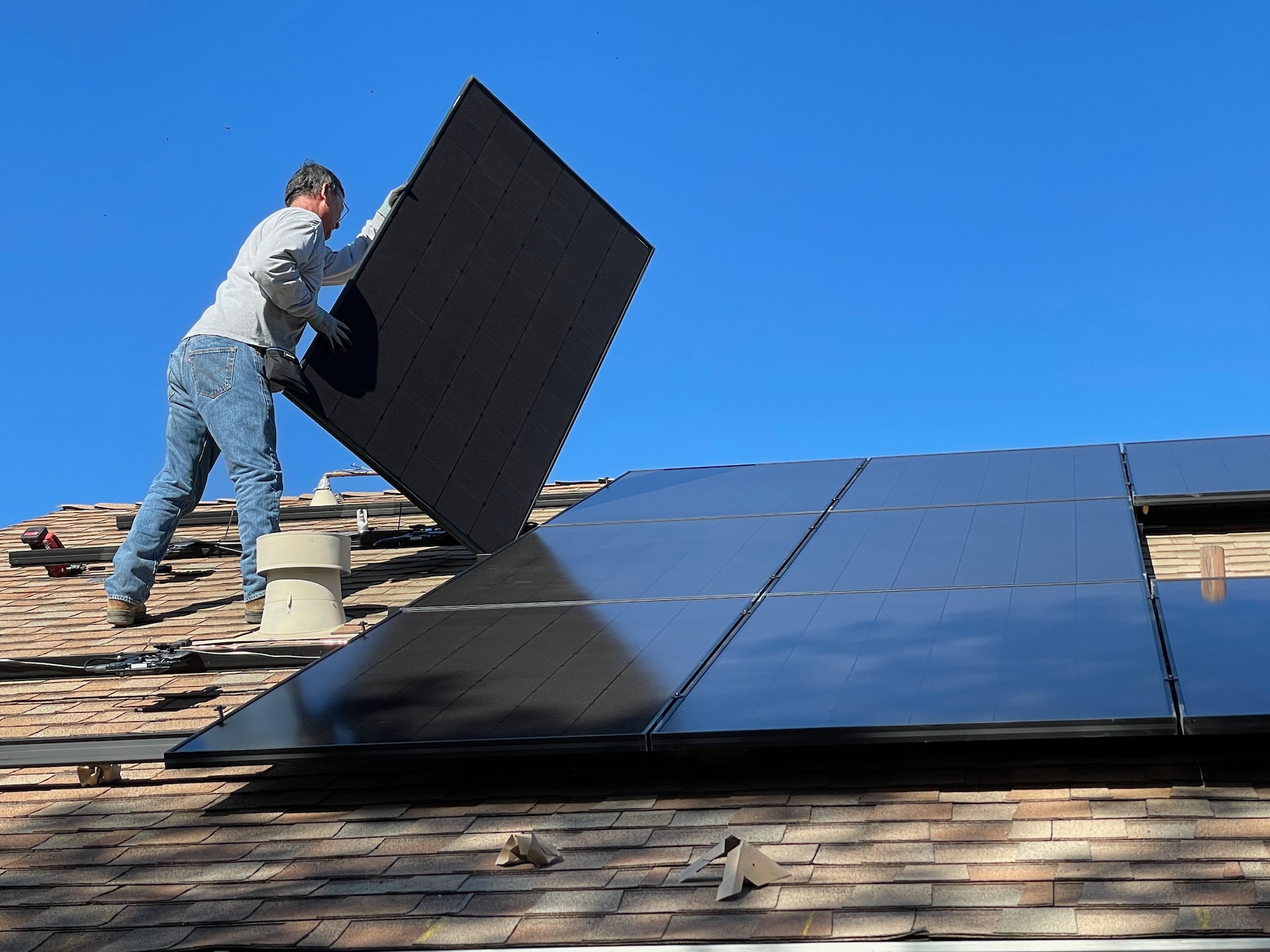 orange county solar installer on roof