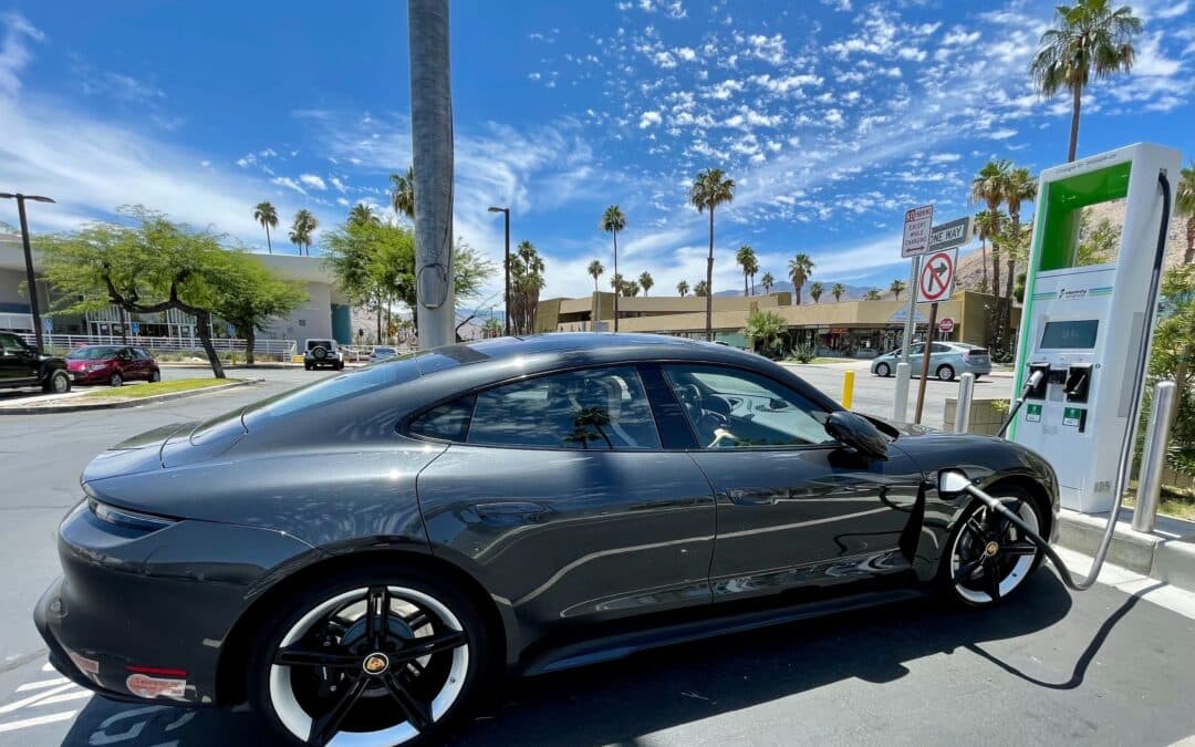 electric vehicle in orange county being charged by level 3 ev charger