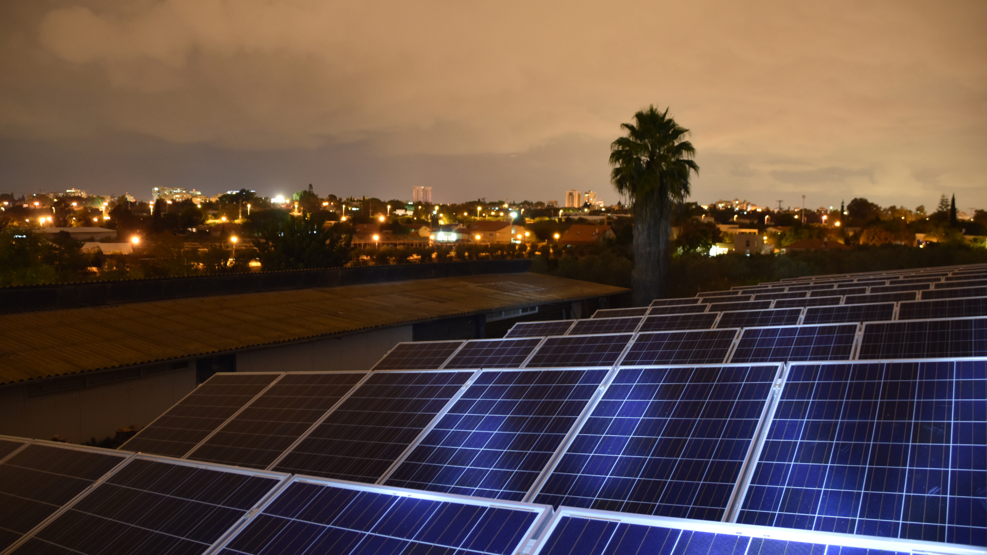 orange county solar panels at night