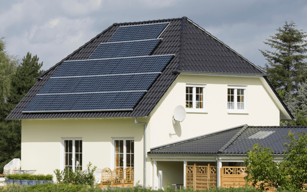 solar panels in orange county on black and white home
