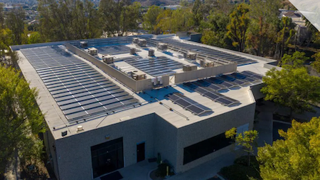 commercial solar power generated on a businesses rooftop