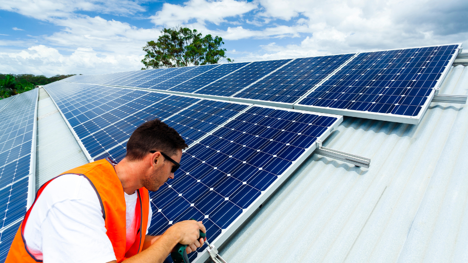 orange county commercial solar installer on roof