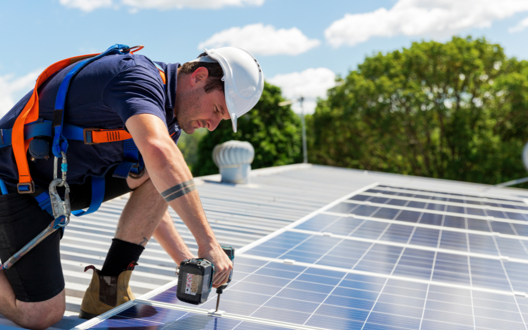 orange county solar panel installer helping with solar panel maintenance