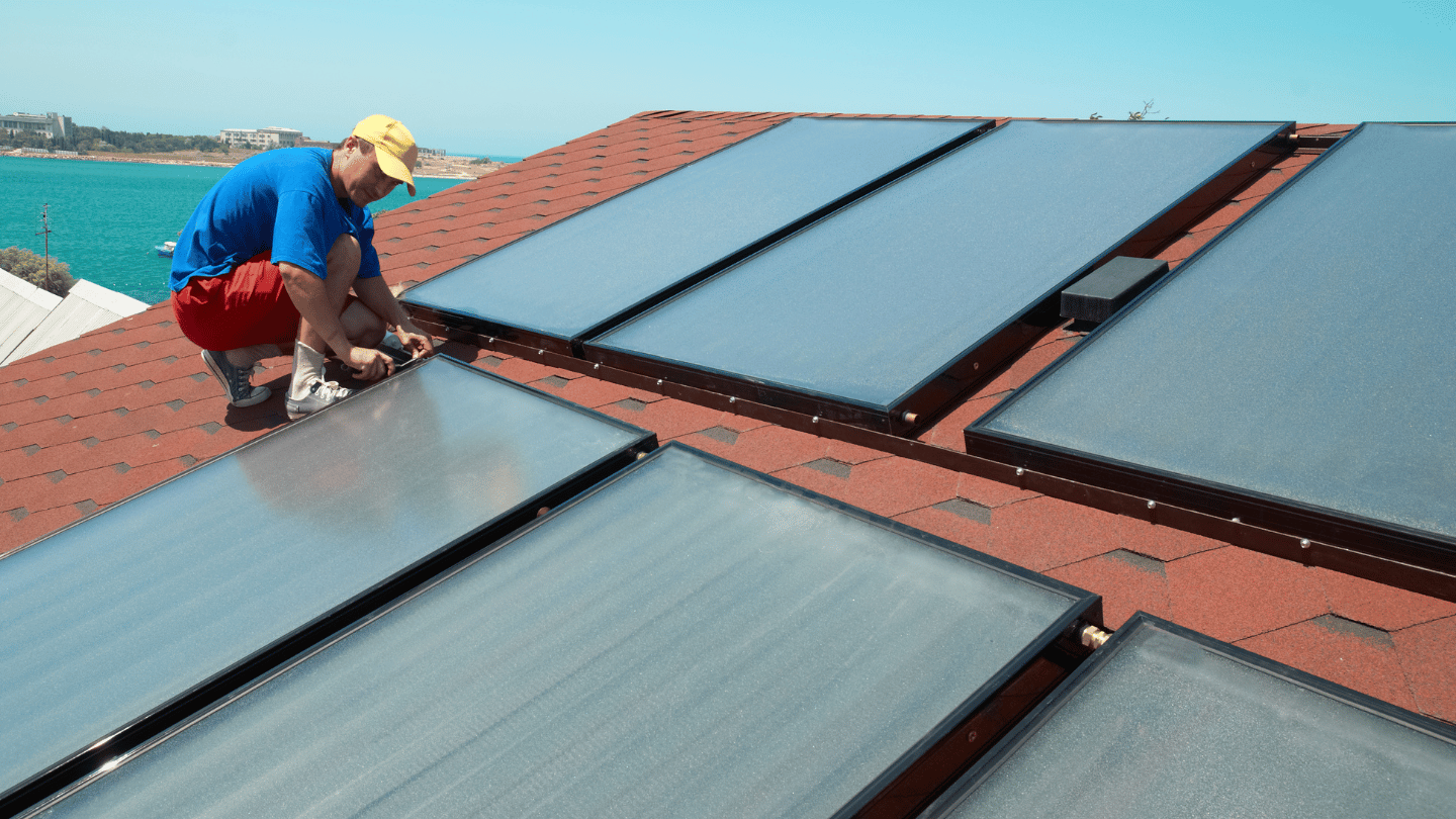 orange county solar panel installer on roof