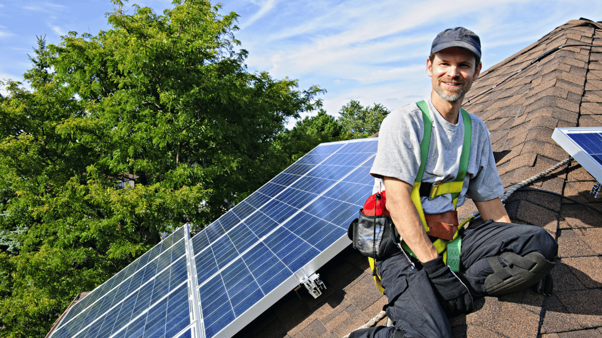 orange county solar installer installing solar panels for commercial buildings